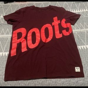 Burgundy and red roots T-shirt, size medium